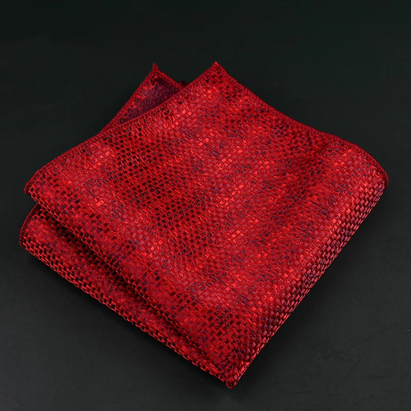 23cm Embroidered Jacquard Pocket Square Mens Block Paisley Soft Silk Handkerchief Wedding Party Suit Accessories Cravat Neckwear